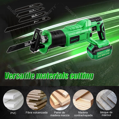 Sierra Alternante Inalámbrica 2700RPM con Kit Completo de 8 Hojas