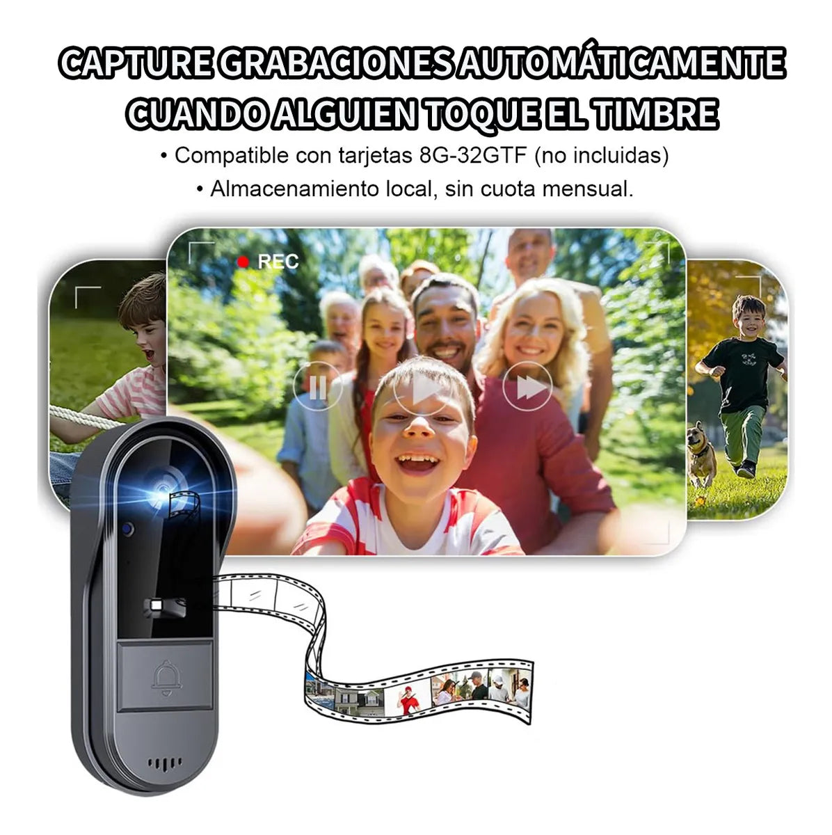 Timbre Inalámbrico con Cámara y Pantalla Impermeable - Seguridad y Comodidad - Metacompras
