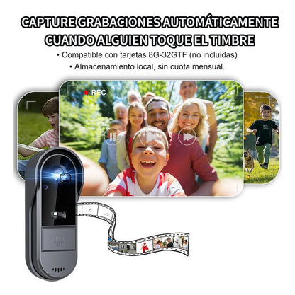 Timbre Inalámbrico con Cámara y Pantalla Impermeable - Seguridad y Comodidad - Metacompras