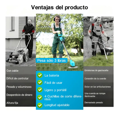 Desbrozadora Inalámbrica DBDBKing 48V 1800W con Batería y Ruedas - Metacompras