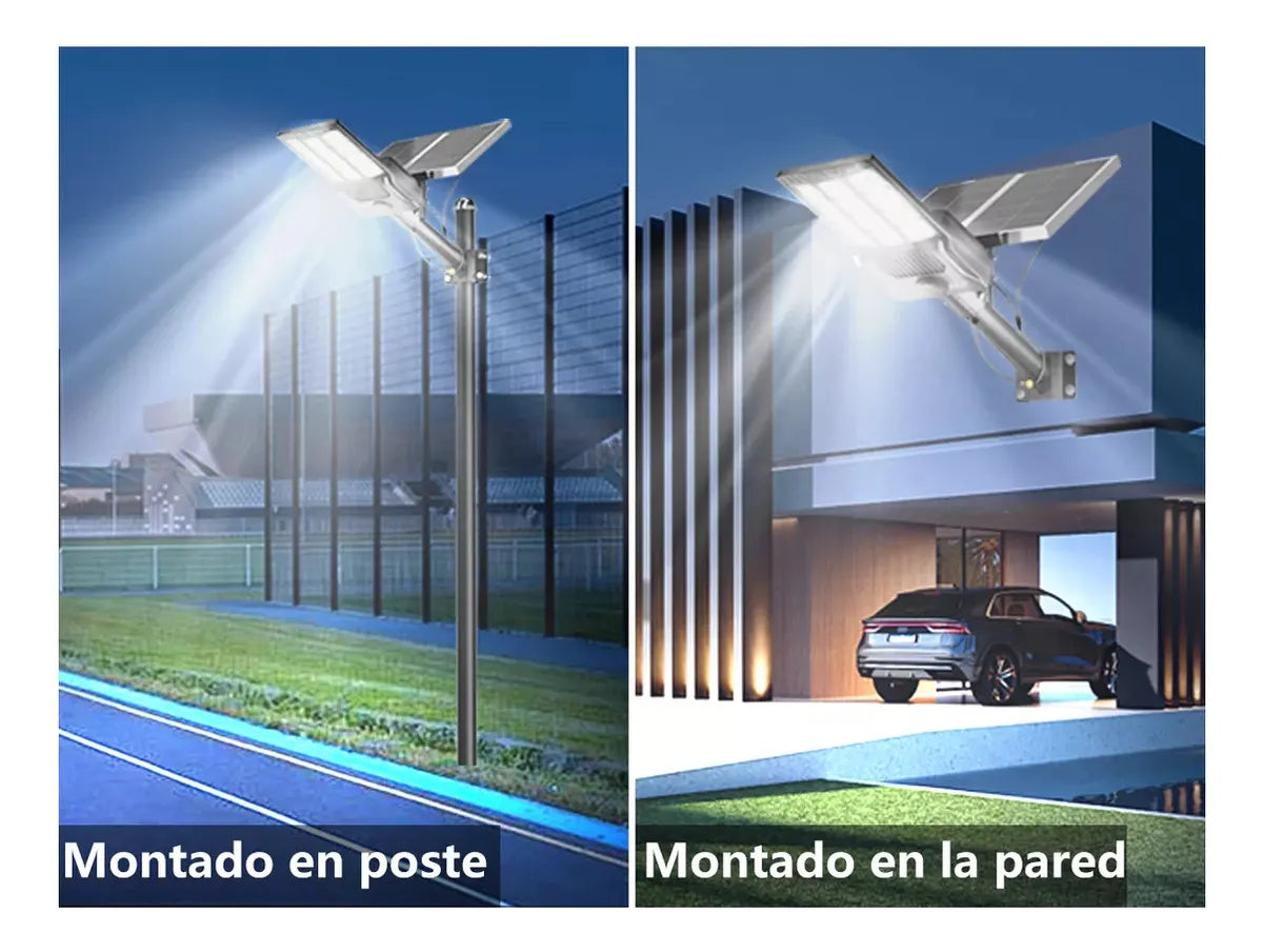 Luminaria LED Solar 1000W Premium con Brazo Ajustable Negra - Metacompras