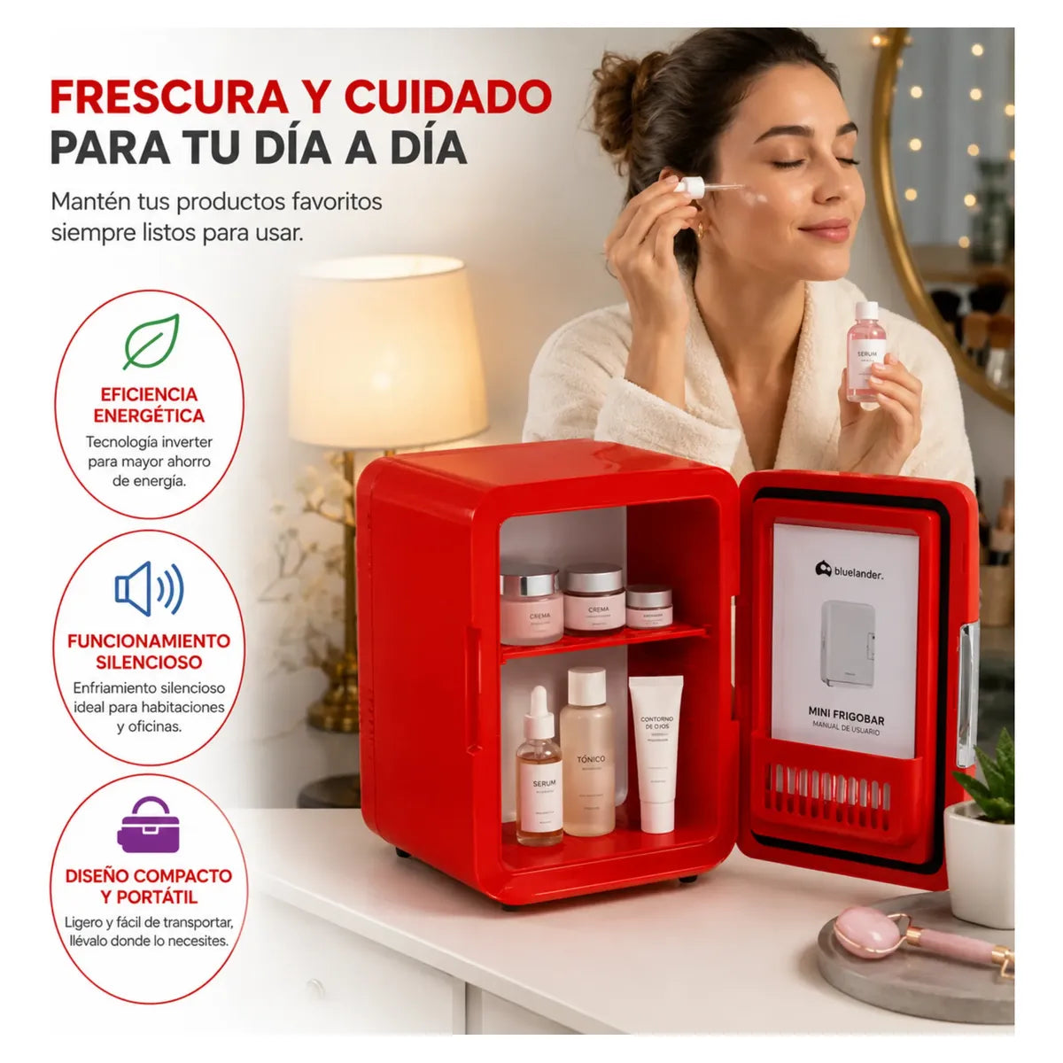 Portable Mini Fridge 4L: Cools and Heats for Car and Home