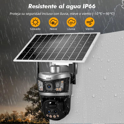 Cámara de Seguridad Solar Wifi Exterior 6MP con Visión Nocturna 360°