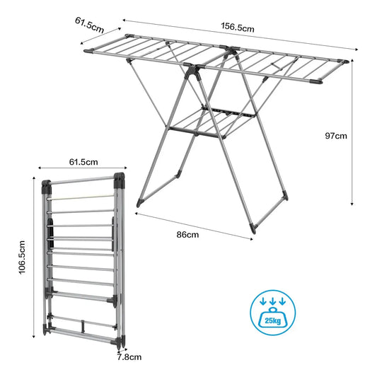 Tendedero Plegable Ajustable de Acero Inoxidable para Espacios Pequeños