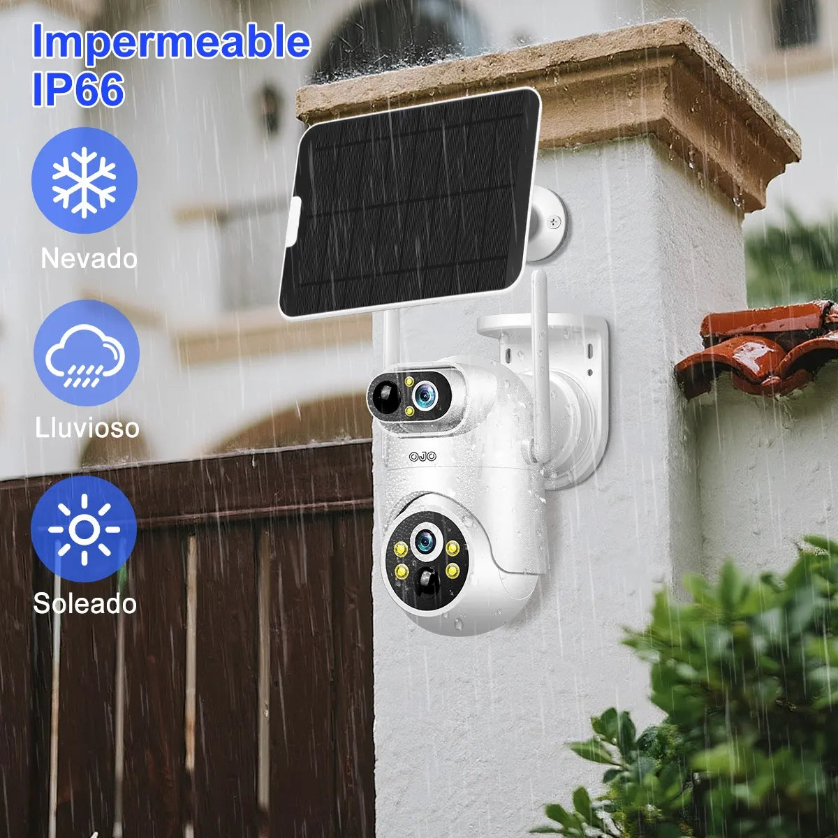 Cámara de Seguridad Solar 12MP con Doble Lente y Pantalla 5G