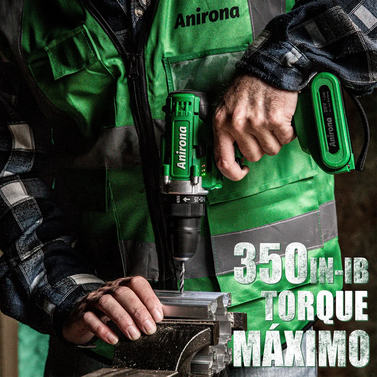 Taladro atornillador inalámbrico 20V con batería y accesorios en maletín - Metacompras
