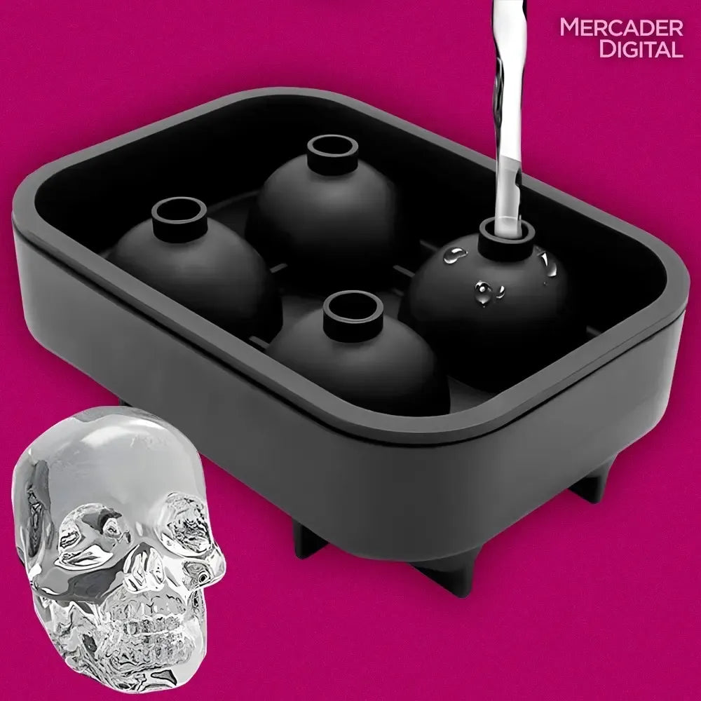 Skull-Shaped Silicone Ice Mold - Reusable and Practical