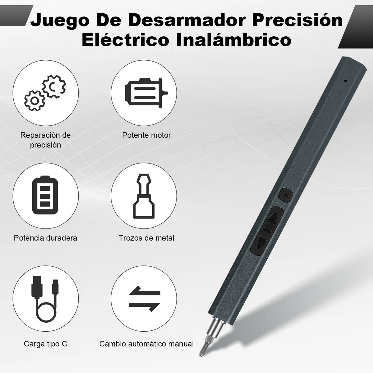 Juego de Desarmador Eléctrico Inalámbrico de Precisión 82 Pcs 200 Rpm