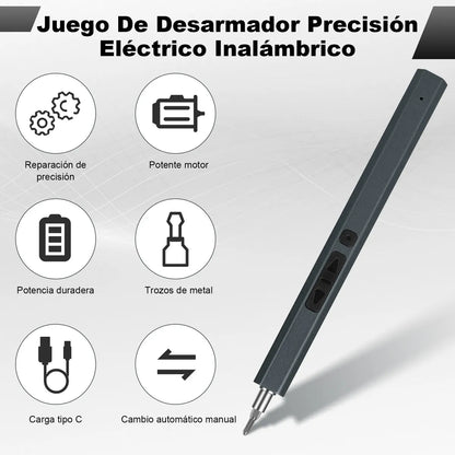 Juego de Desarmador Eléctrico Inalámbrico de Precisión 82 Pcs 200 Rpm