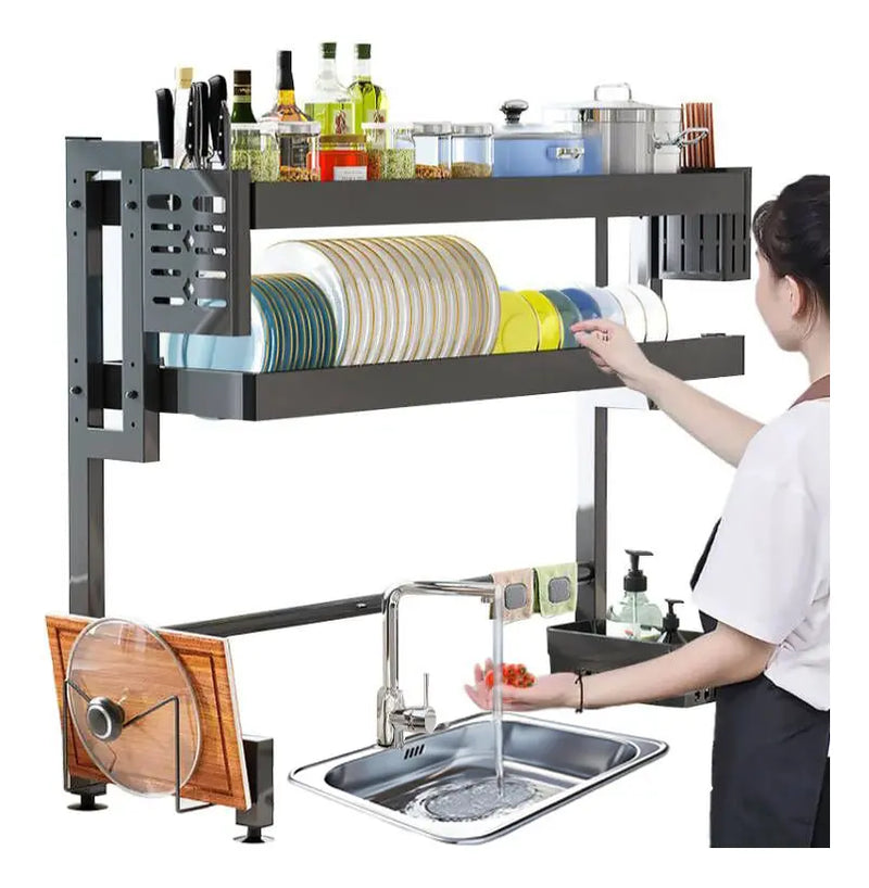 Escurridor de Platos de Acero Inoxidable para Fregadero - Ahorra Espacio - Metacompras