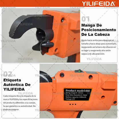 Máquina Atadora de Varillas de Refuerzo con Baterías Recargables