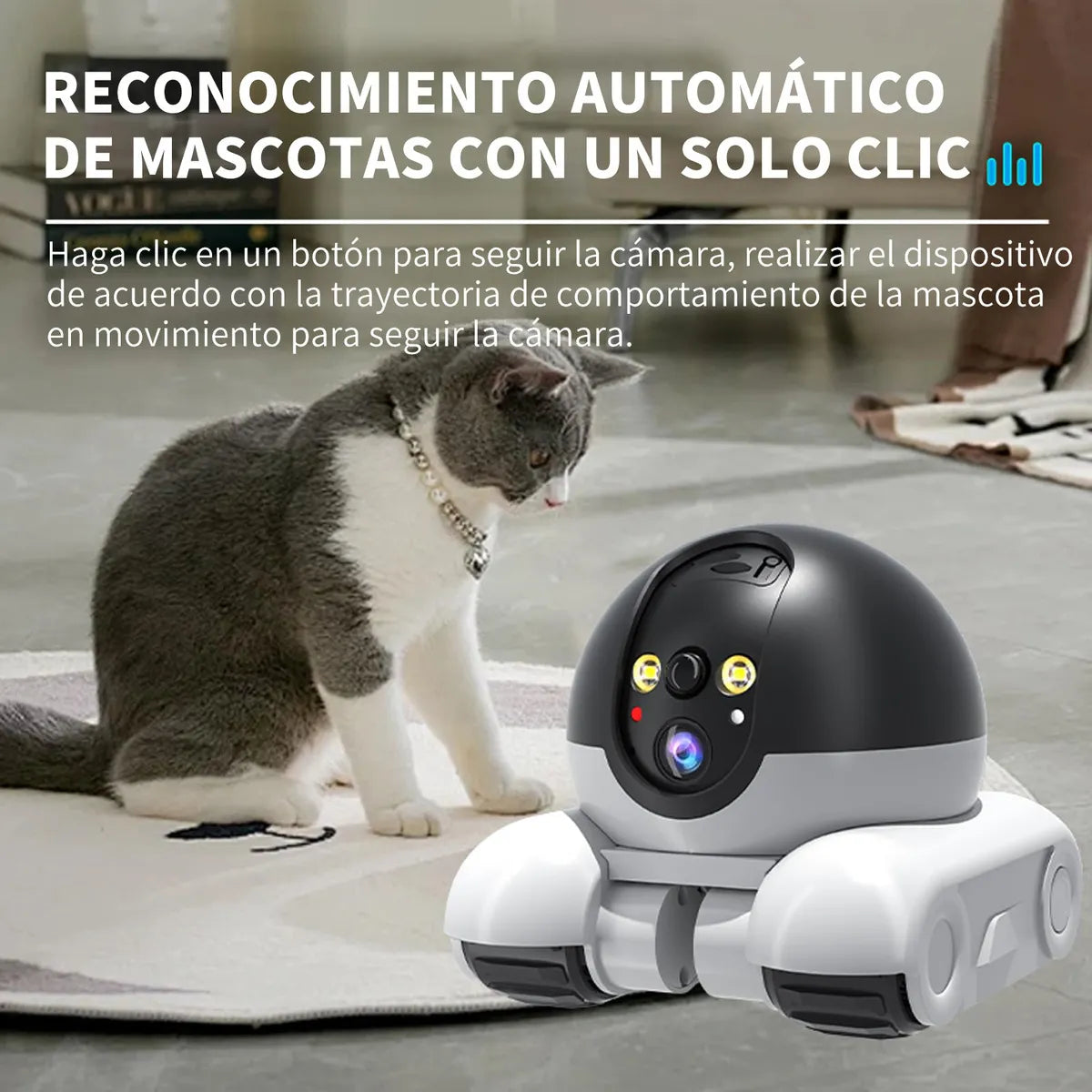 Cámara Robot de Seguridad 1080p con Audio Bidireccional y Wi-Fi