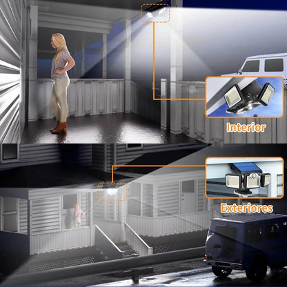 Lámpara Solar de Pared con Sensor de Luz y 192 LEDs para Exteriores