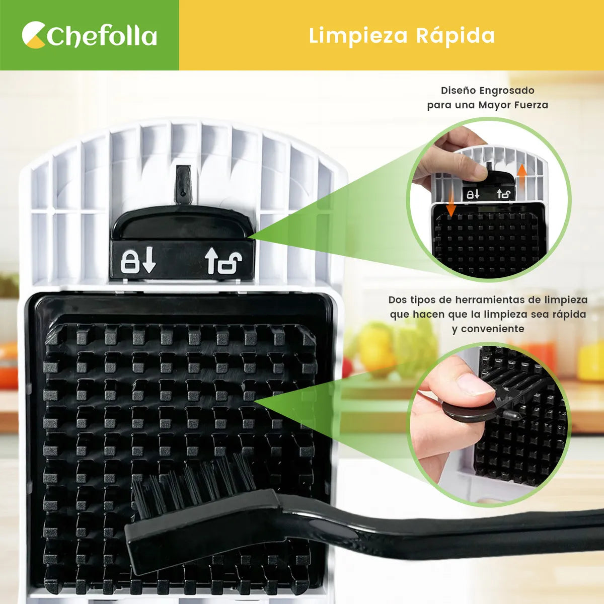 Rallador Cortador Picador 8 Cuchillas para Verduras y Frutas con Contenedor