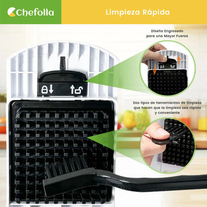 Rallador Cortador Picador 8 Cuchillas para Verduras y Frutas con Contenedor