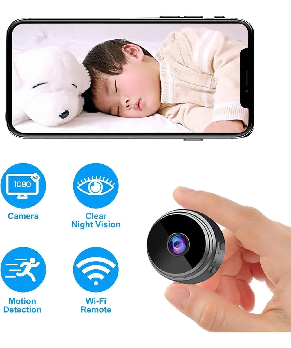 Cámara WiFi A9 HD1080P portátil con visión nocturna y transmisión en vivo - Metacompras