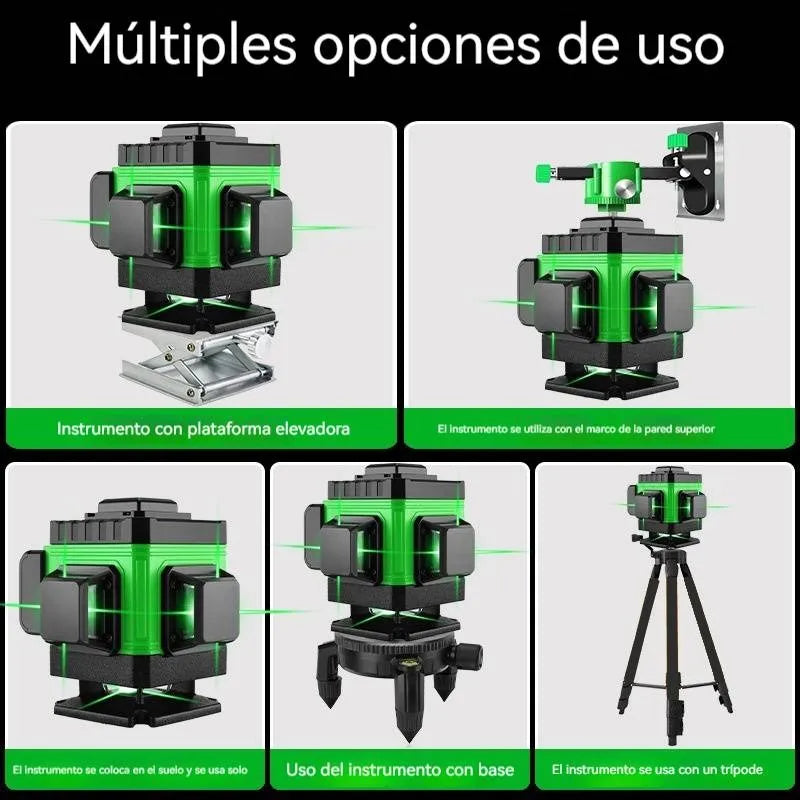 Nivelador de Lazer Autonivelante 360° con 16 Líneas para Precisión Perfecta - Metacompras