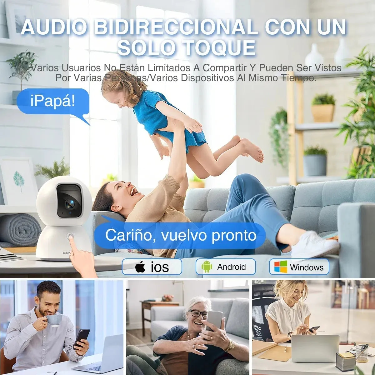 Cámara de Seguridad Wifi 5G 5MP con Batería para Bebés 360° - Metacompras