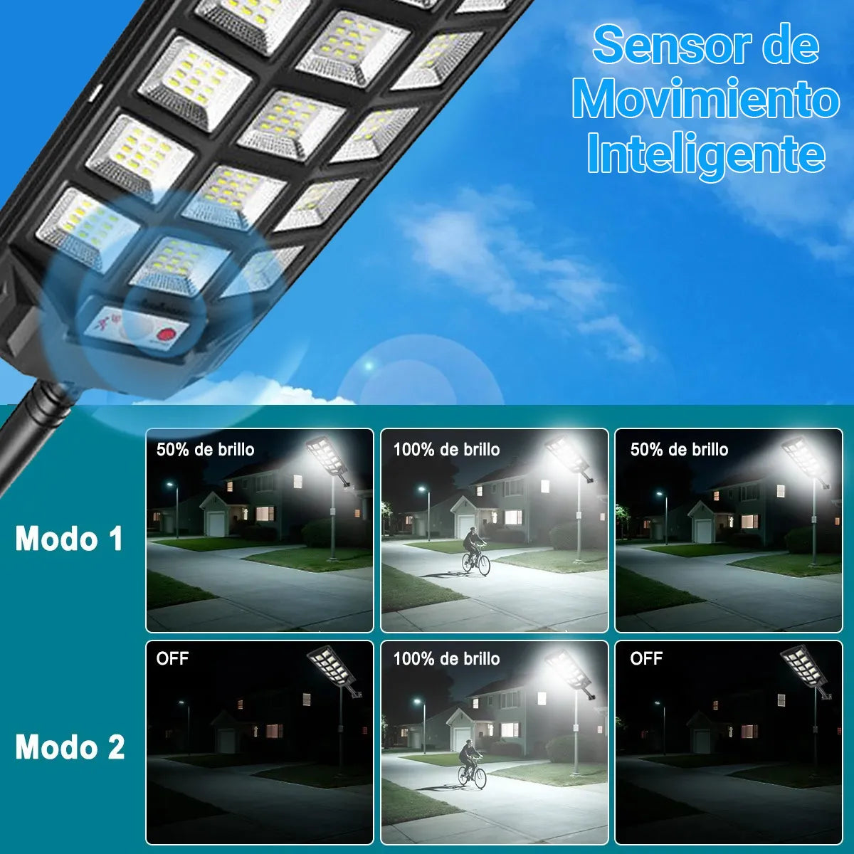 Lámpara LED Solar Exterior 4800W para Alumbrado Público Eficiente - Metacompras