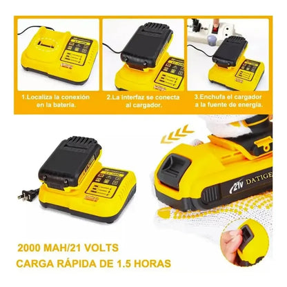21V Cordless Drill Complete Kit with Impact and 2 Batteries