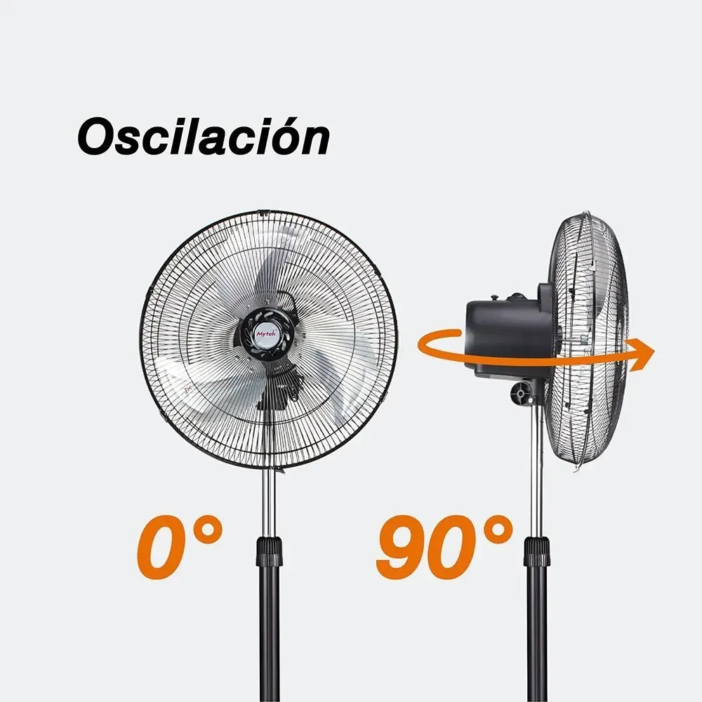 Mytek 3392 Pedestal Fan - 3 Speeds and Adjustable Oscillation