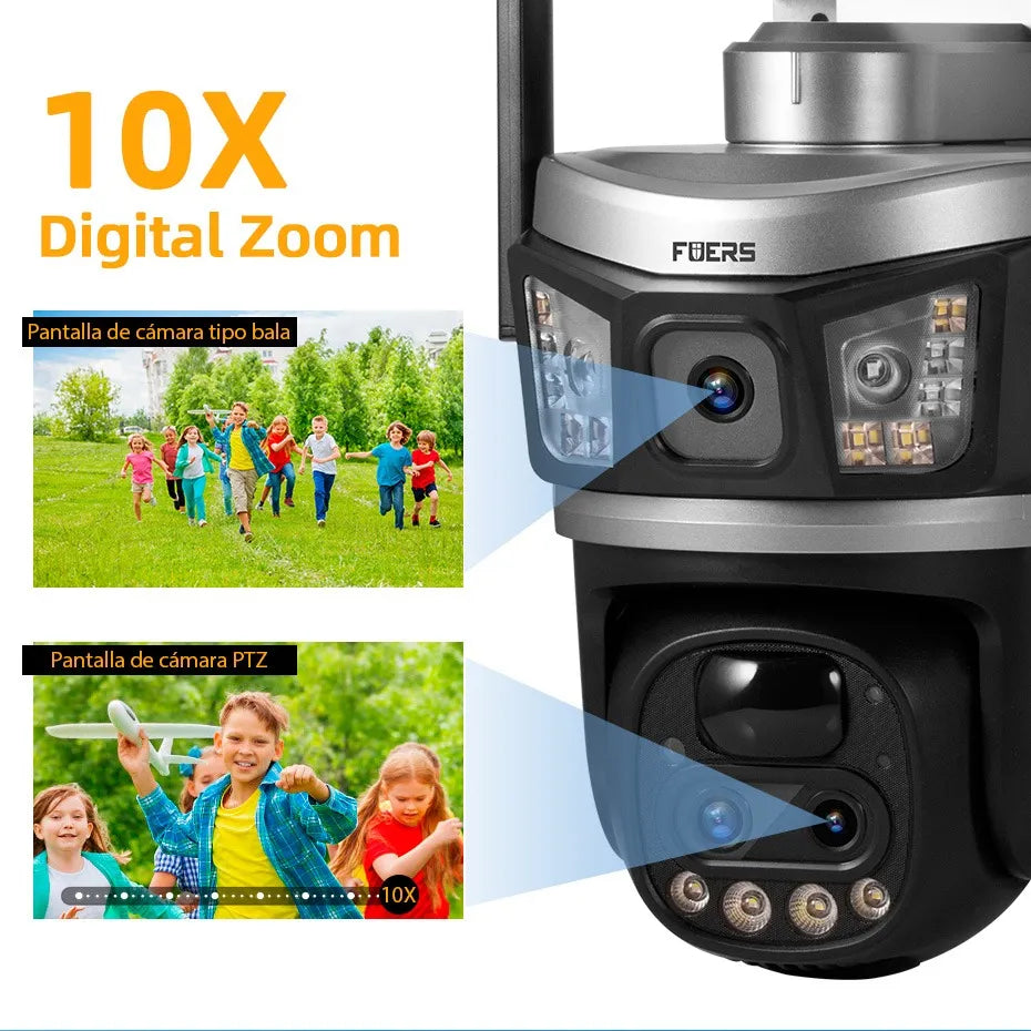 Cámara de Seguridad Solar Wifi Exterior 6MP con Visión Nocturna 360°