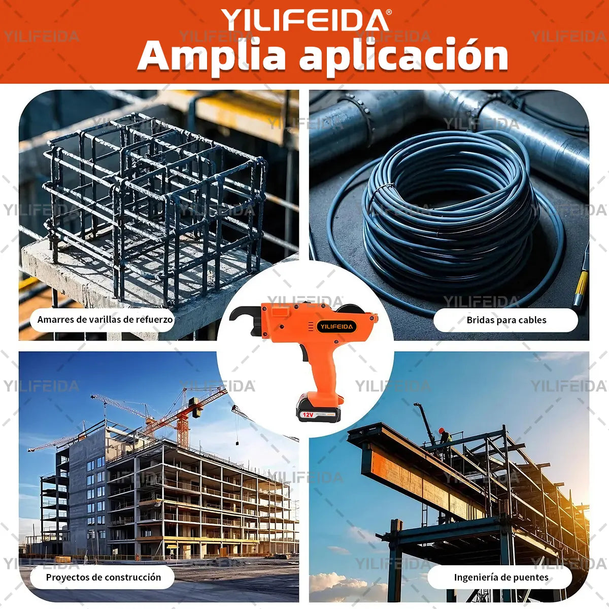 Máquina Atadora de Varillas de Refuerzo con Baterías Recargables