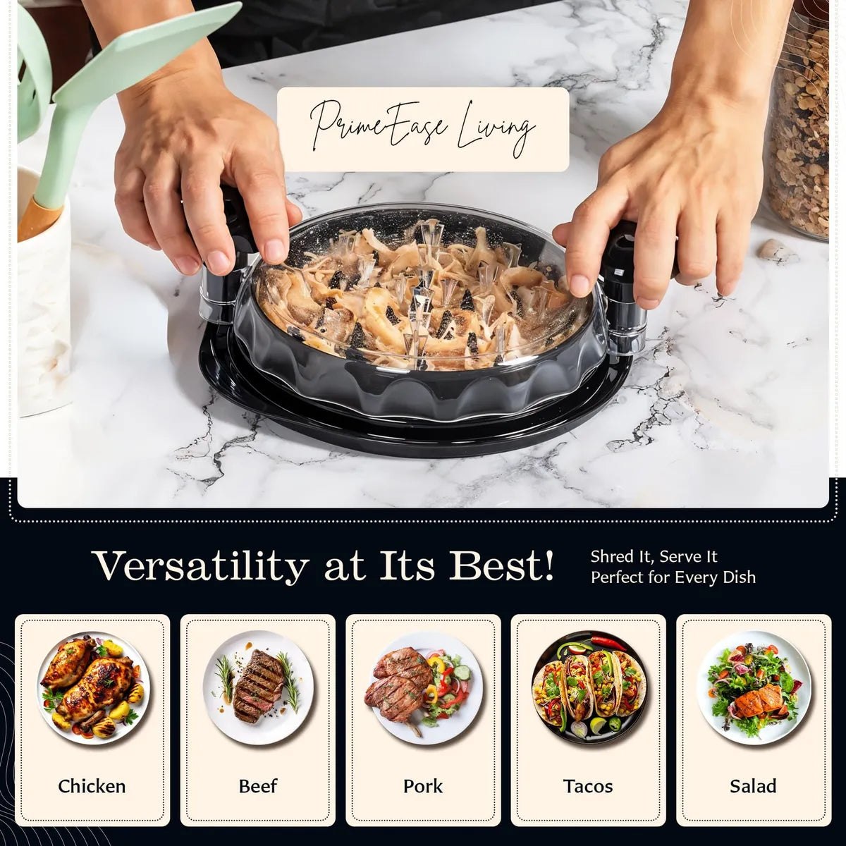 Trituradora 3en1 de Pollo - Herramienta Cortadora Manual Eficiente