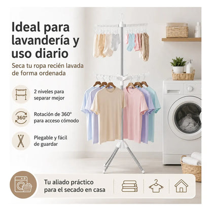 Tendedero Plegable Portátil con Alta Capacidad para Secar Ropa