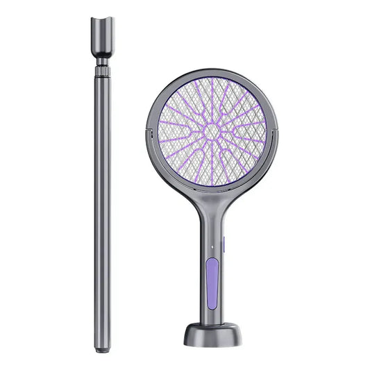 Matamoscas Eléctrico Telescópico con Luz LED para Control de Insectos
