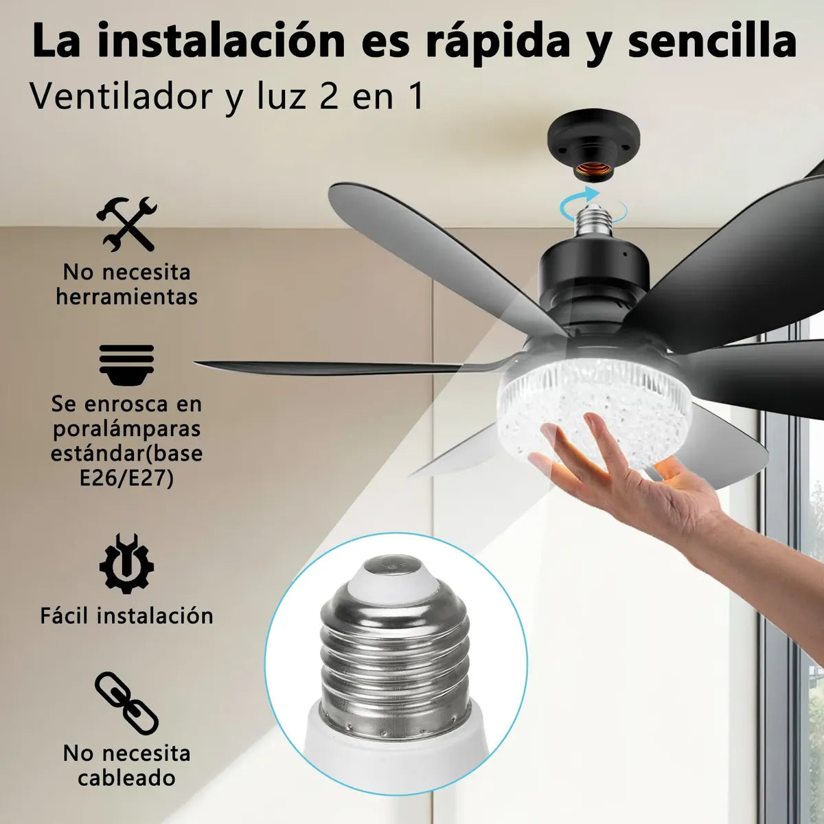 Ventilador de Techo con Luz y Control Remoto para Iluminar y Ventilar - Metacompras