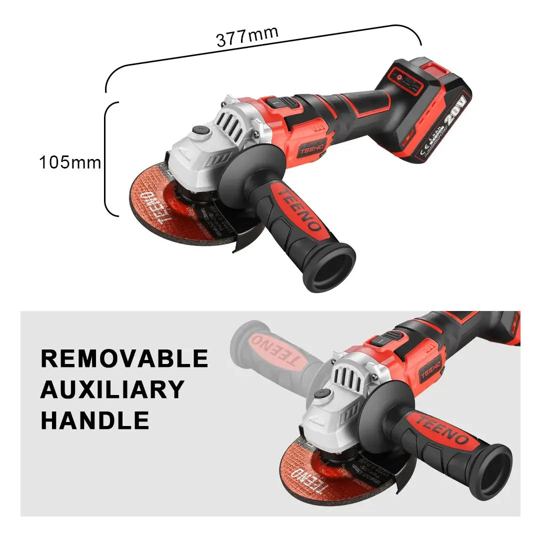 20V 4Ah 5-inch Cordless Angle Grinder for Heavy Duty Work