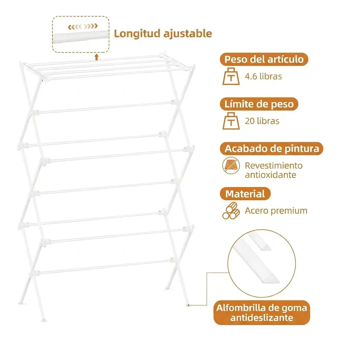 Tendedero Plegable de 3 Niveles para Secar Ropa en Espacios Reducidos