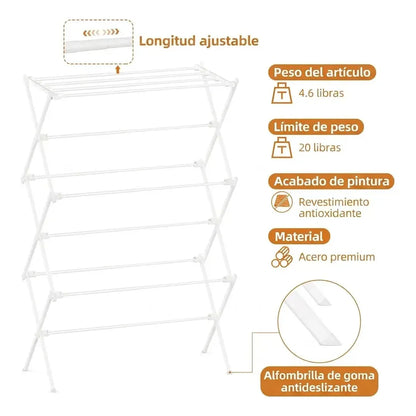 Tendedero Plegable de 3 Niveles para Secar Ropa en Espacios Reducidos