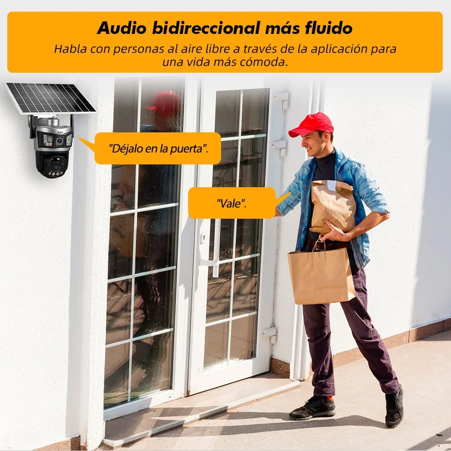 Cámara de Seguridad Solar Wifi Exterior 6MP con Visión Nocturna 360°