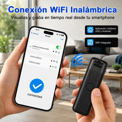 Cámara Espía 2K WiFi con Visión Nocturna y Sensor de Movimiento