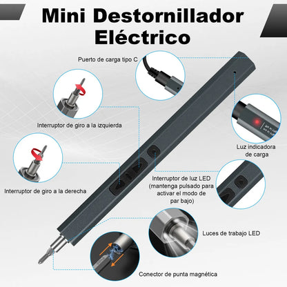 Juego de Desarmador Eléctrico Inalámbrico de Precisión 82 Pcs 200 Rpm