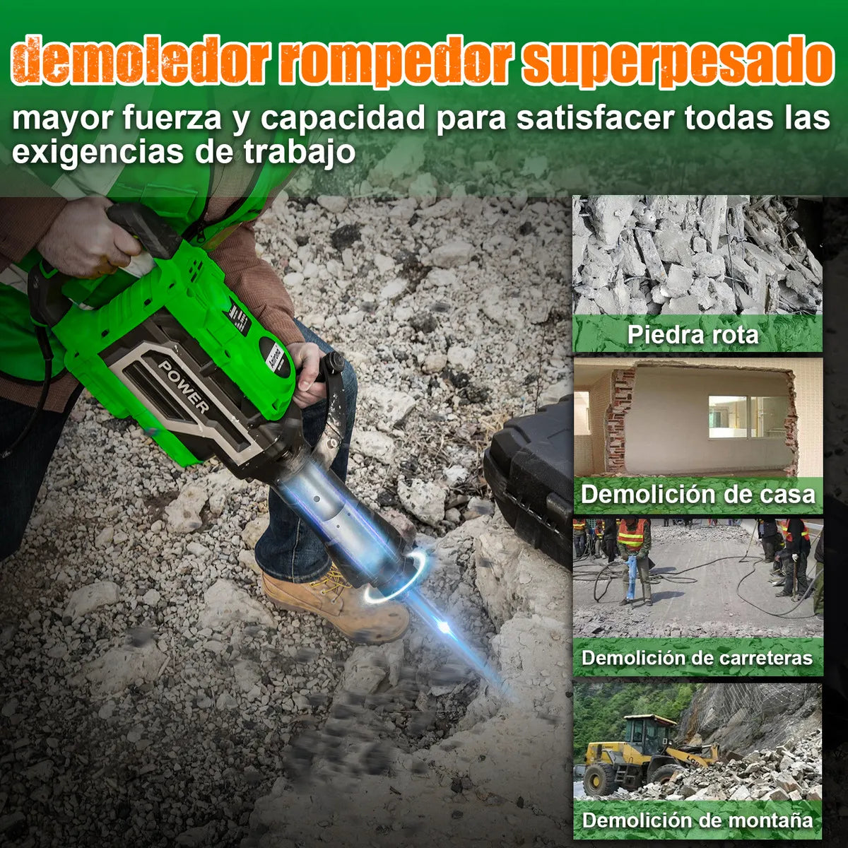 Demoledor Rompedor De Concreto Uso Rudo 2300w - Potente y Duradero