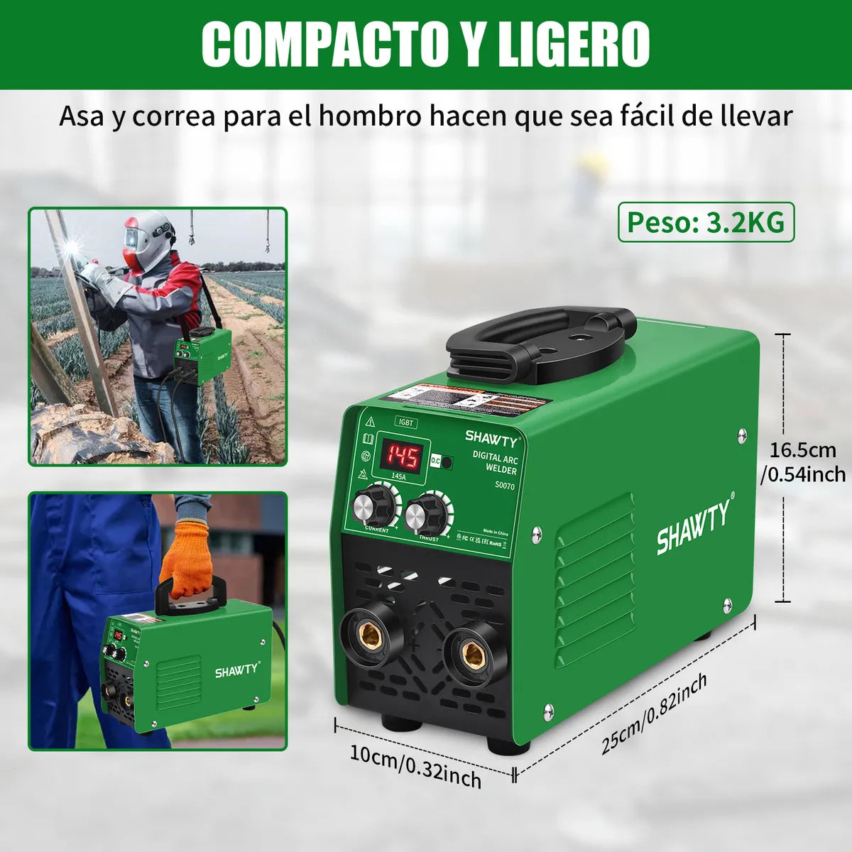 Soldadora Inversor Portátil 145A con 10 Electrodos - Kit Completo - Metacompras