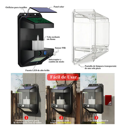 Lámpara Solar Exterior para Jardín con Sensor de Luz y 40 LEDs - Metacompras
