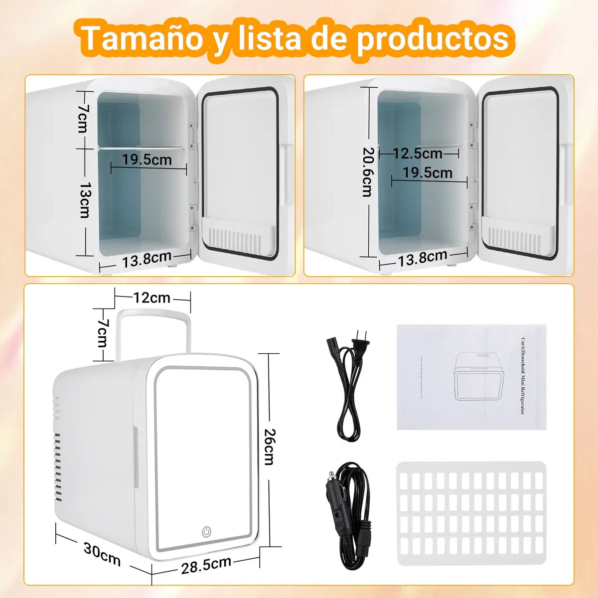 10-Liter Portable Mini Fridge, Quiet and Efficient for Drinks