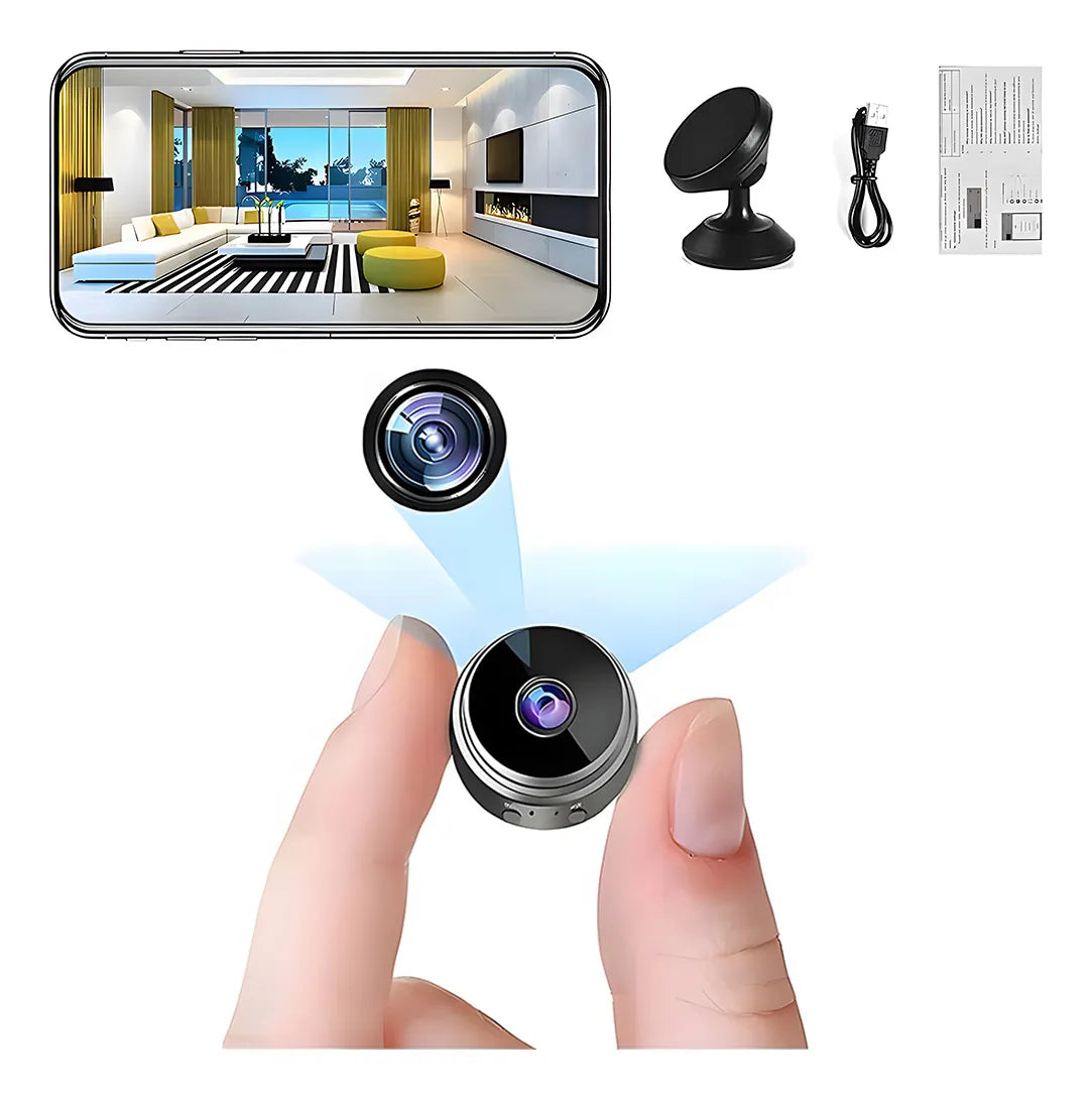 Cámara WiFi A9 HD1080P portátil con visión nocturna y transmisión en vivo - Metacompras