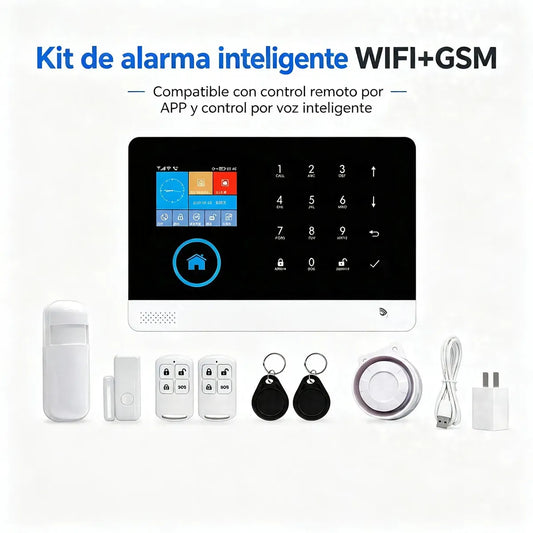 Sistema de Alarma Inteligente WiFi y GSM para Hogar con Sensores y Sirena - Metacompras
