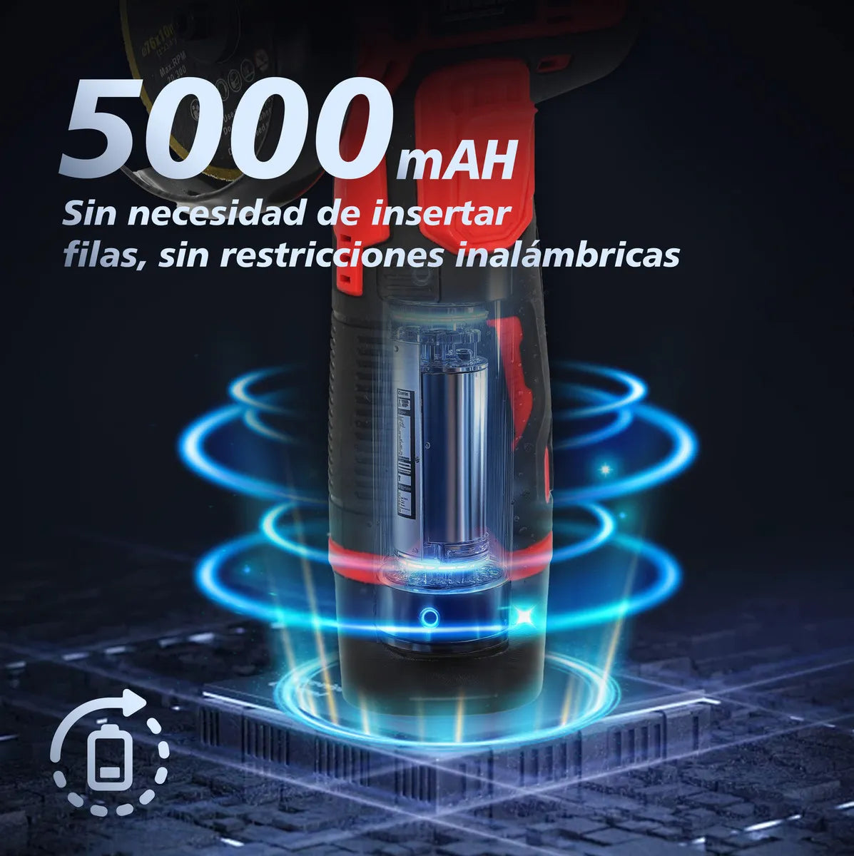 Esmeril Angular Mini Inalámbrico con 2 Baterías - Kit Completo - Metacompras
