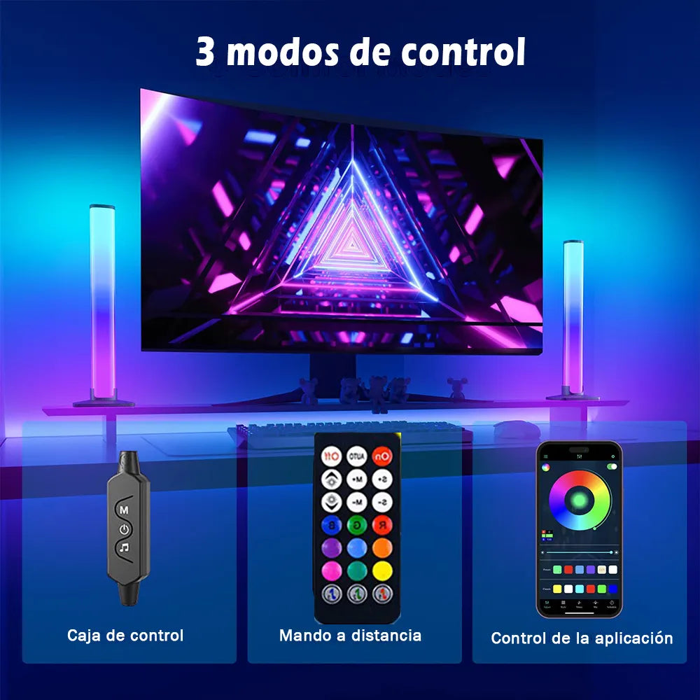 Tira LED RGB Inteligente para Cuarto Neon - Paquete de 2 Piezas 32cm
