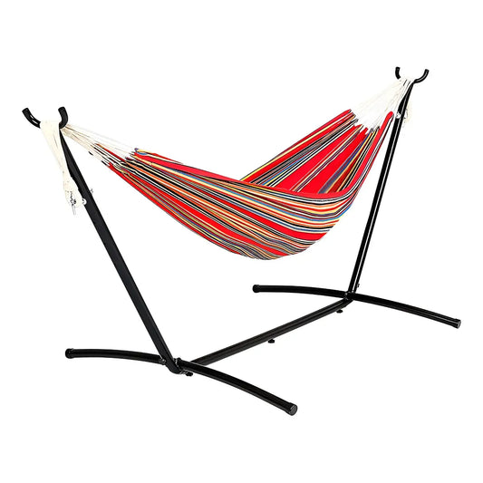 Hamaca Portátil Colgante con Soporte de Acero para Jardín y Relax