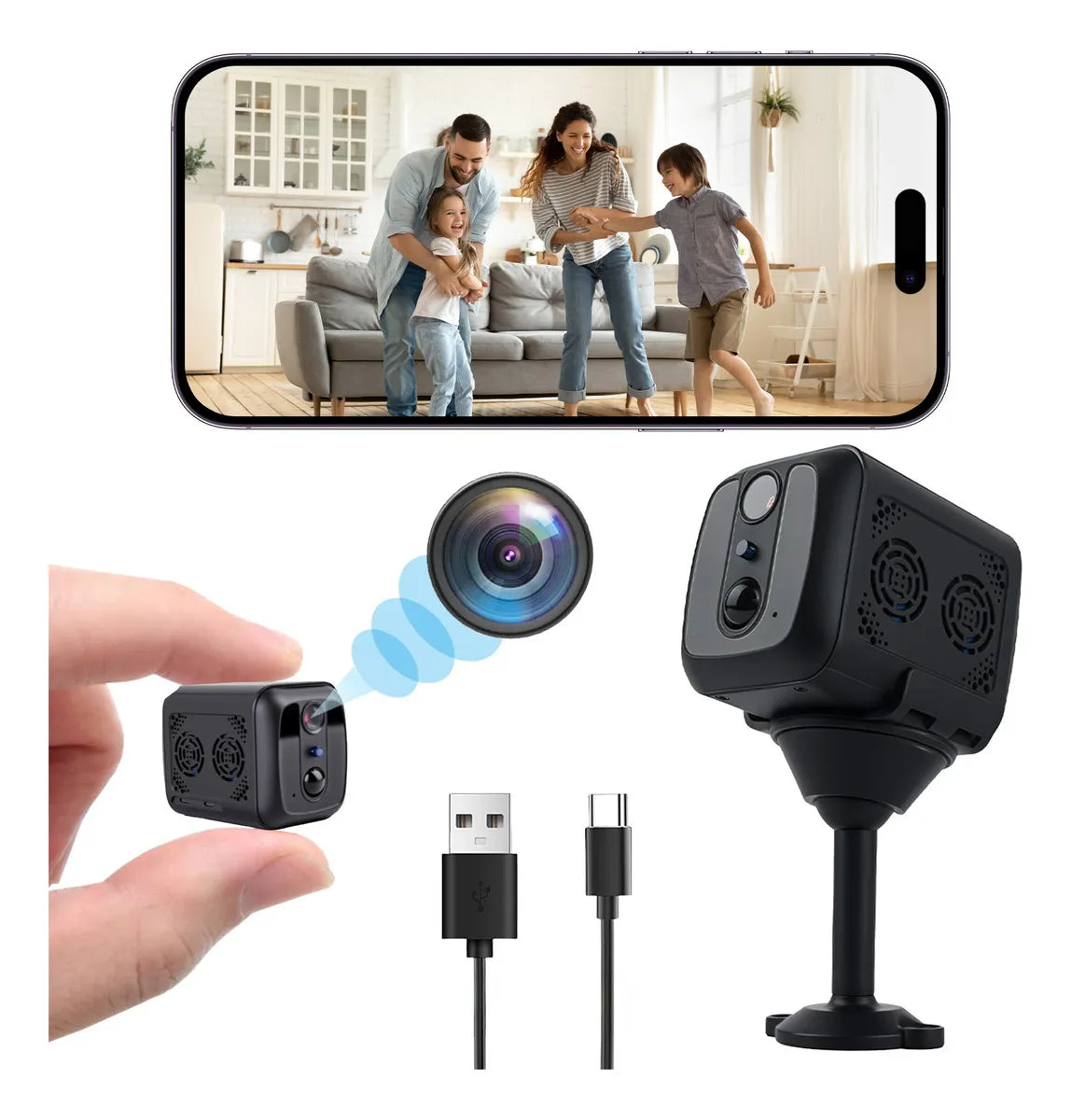 Mini Cámara Espía Wifi Inalámbrica con Infrarrojos para Seguridad Interior