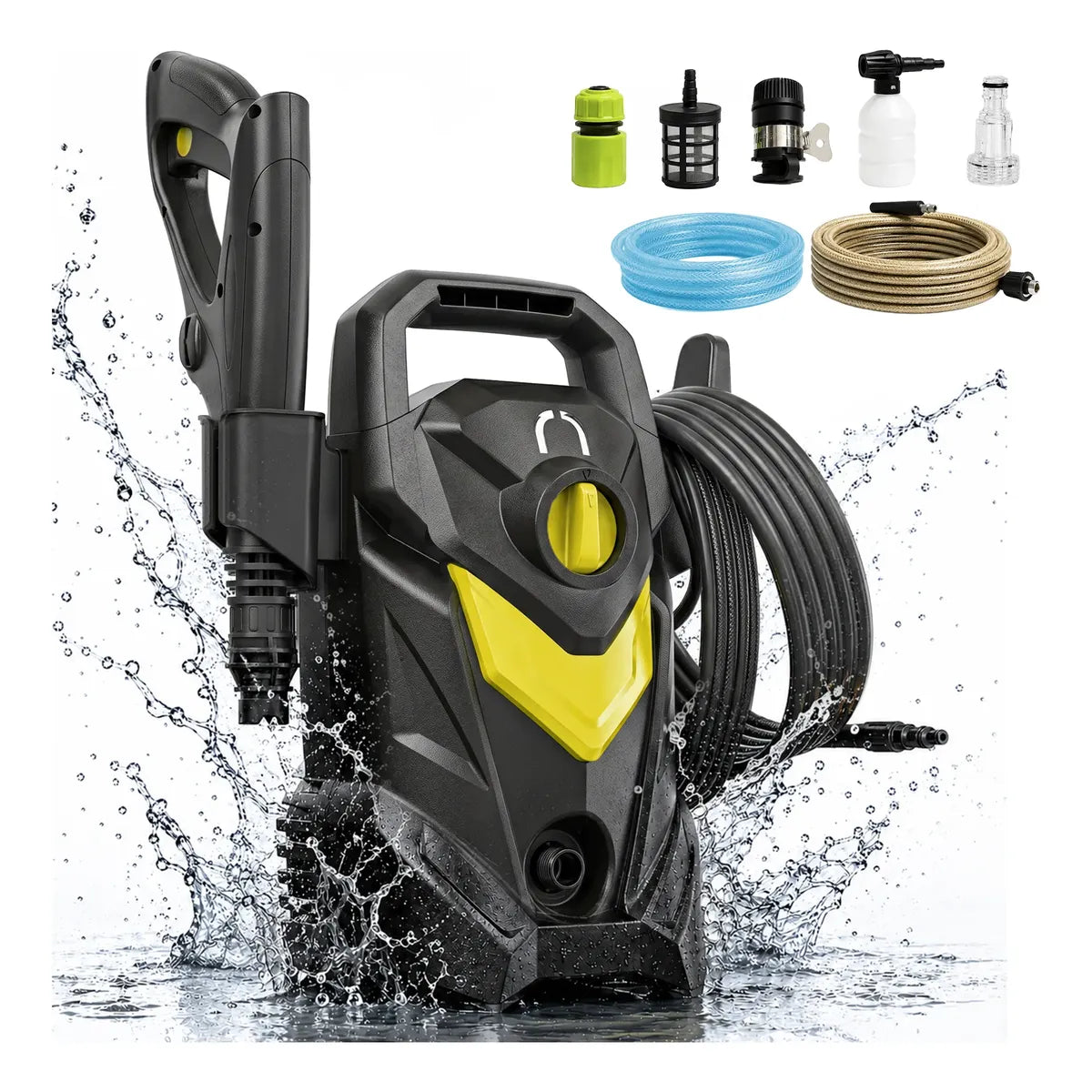 Electric Pressure Washer 1200W 1700 PSI High Pressure 390L/h Yellow