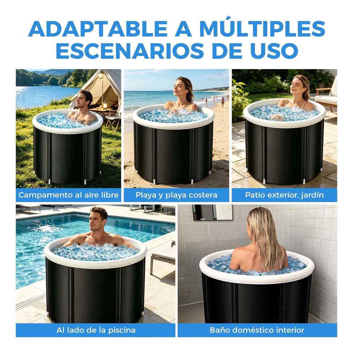 150L Portable Folding Bathtub for Home Spa - Durable Design