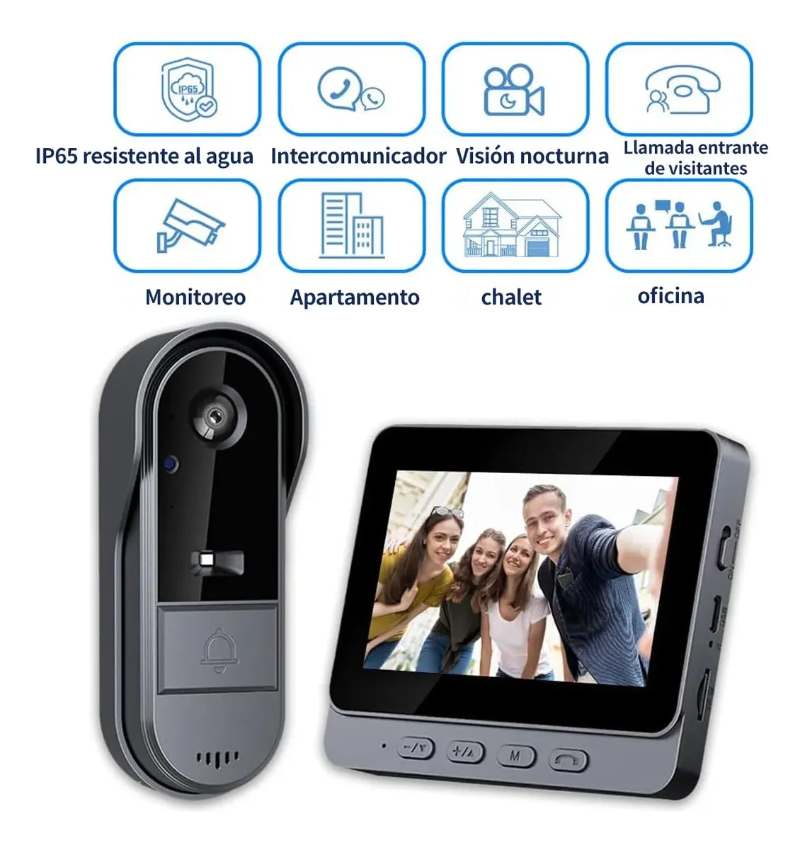 Timbre Inalámbrico con Cámara y Pantalla Impermeable - Seguridad y Comodidad - Metacompras
